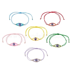 6 Stück verstellbare Armbänder aus geflochtenen Perlen in 6 Farben aus Nylonschnur.&nbsp;BJEW-MZ00161