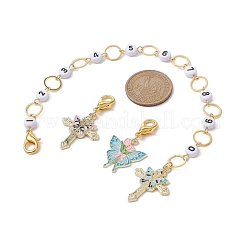 7 pièces croix et papillon en alliage émail tricot rangée compteur chaînes et kits de marqueurs de point de verrouillage&nbsp;HJEW-JM01336