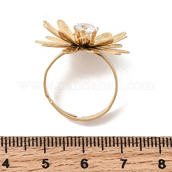 Verstellbare Manschettenringe aus Edelstahl 201 mit Pavé-Fassung und einzelnen Zirkonia für Damen&nbsp;RJEW-K318-02B-G