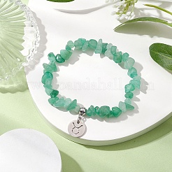 Di chip avventurina bracciali di perline tratto verdi naturali&nbsp;BJEW-JB11133-04