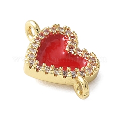 Messing Micro Pave klare Zirkonia Herz Verbindungsstück Charms&nbsp;KK-A252-09G
