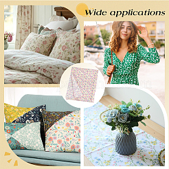 Tissu en coton imprimé de fleurs pour vêtements et loisirs créatifs&nbsp;DIY-WH0622-781F