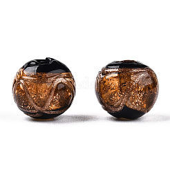 Perline murano con sabbia d'oro fatto a mano&nbsp;LAMP-T019-10mm-02