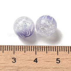 Perle acriliche craquelé verniciate a spruzzo in due tonalità&nbsp;OACR-G029-02F