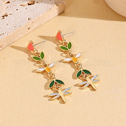 Boucles d'oreilles pendantes en alliage de zinc émaillé&nbsp;WG62852-03