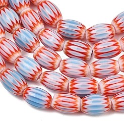 Colliers de perles ovales en verre millefiori faits à la main&nbsp;LK-Z001-01B-08