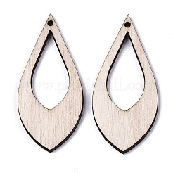 Gros pendentifs en bois non teint&nbsp;WOOD-TA0002-36