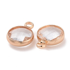 Goldton Messingglas flache runde Charme&nbsp;GLAA-M003-A-21G