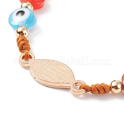 Braccialetto di perline intrecciate in resina malocchio&nbsp;BJEW-JB08413