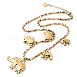 Halsketten mit Elefantenmotiven (Baby-Elefant&nbsp;NJEW-D297-02G