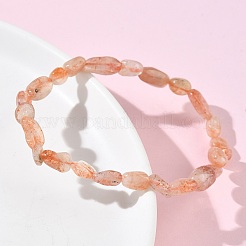 Bracelets extensibles en perles de pierre de soleil naturelle pour femmes&nbsp;BJEW-Z158-02C-02
