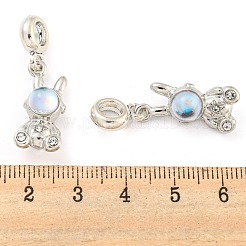 Gestell-Plating-Legierung pflastern Kristall Strass Kaninchen europäischen baumeln Charme&nbsp;FIND-B034-06P