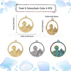 12 Stück 3 Farben Ionenbeschichtung (IP) 304 Edelstahl Anhänger&nbsp;STAS-SZ0002-94