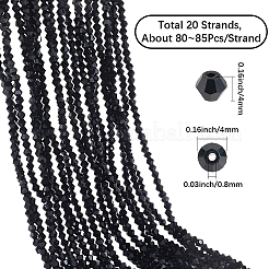 20 brins de perles de verre transparentes brins&nbsp;EGLA-PA0001-47E