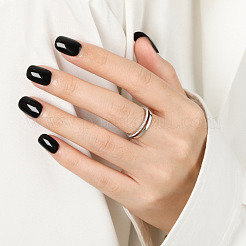 Schlichte Fingerringe aus Sterlingsilber mit Mikropflaster und klarem Zirkonia im Stil 925&nbsp;WG5B003-02