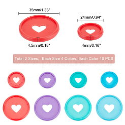 80 stücke 8 arten herz kunststoff lose blatt ring runde binder discs&nbsp;DIY-PH0009-08