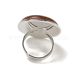 Anillos redondos ajustables de piedra dorada sintética&nbsp;RJEW-K371-09S-19