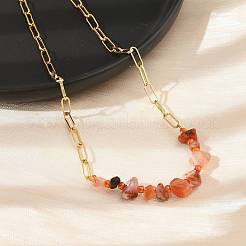Colliers de perles en agate rouge naturelle&nbsp;NJEW-C070-04G-01