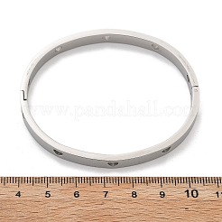 Hohlherz 304 Edelstahl Armreifen für Frauen&nbsp;BJEW-Z092-11P