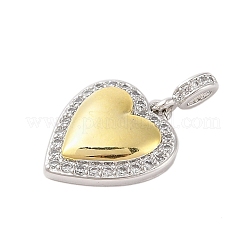 Ciondoli in ottone con placcatura a cremagliera con micro pavé di zirconi chiari&nbsp;KK-S380-37B-P