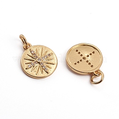 Latón micro pavimenta claro cubic zirconia encantos&nbsp;ZIRC-L091-030G