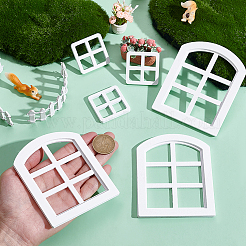 6 Stück 2 Stile Fenster-Miniatur-Ornamente&nbsp;DIY-BC0017-01