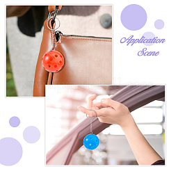 45 porte-clés boule creuse en plastique 9 couleurs&nbsp;KEYC-FH00093