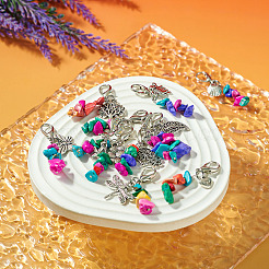 Décorations pendantes en perles de turquoise synthétique teintes&nbsp;HJEW-TAC0030