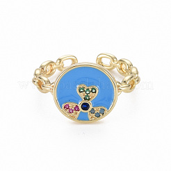 Micro allanar anillos de latón manguito de óxido de circonio cúbico&nbsp;RJEW-Q164-009-NF