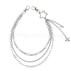 Punk-Stil Legierung 3 Schicht Kette Stern Charme Hosen Kette Gürtel&nbsp;FS-WG328EF-01