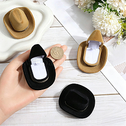 4 caja de joyería de terciopelo con 2 colores para sombreros&nbsp;CON-SC0001-19B