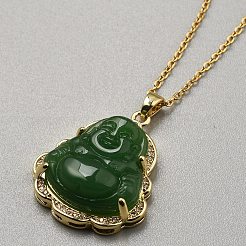 Collane con ciondolo maitreya in acciaio inossidabile&nbsp;NJEW-WH0029-005G