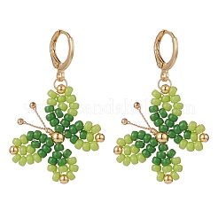 3 paio di orecchini a leva pendenti con farfalla intrecciata in vetro a 3 colori&nbsp;EJEW-TA00127