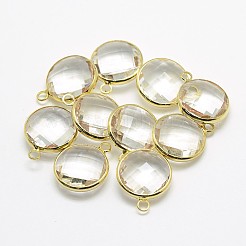 Tono oro pendenti di vetro in ottone&nbsp;GLAA-J018A-G