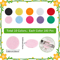 1000 pièce de tissu en feutre plat et rond de 10 couleurs&nbsp;DIY-SC0029-63B