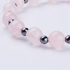 Natürlichen Rosenquarz Stretch-Armbänder&nbsp;BJEW-JB02856-01