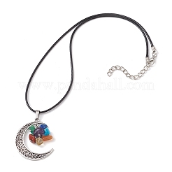 Collana con pendente a forma di luna in lega di stile tibetano&nbsp;NJEW-JN04610