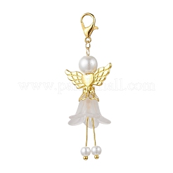 8 pendentif décoratif en forme d'ange en acrylique givré et en verre&nbsp;HJEW-JM03481