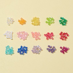 4200 Stück 15 Farben Doppelkegel ab Farbe plattierte umweltfreundliche transparente Acrylperlen&nbsp;TACR-FS0001-25