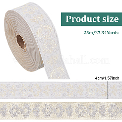Ruban de fleurs jacquard en polyester pour accessoires vestimentaires&nbsp;OCOR-WH0090-73A