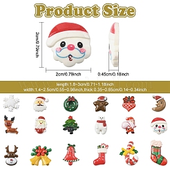 90 Stück 18 Stile Weihnachts-Cabochon-Sets aus undurchsichtigem Harz&nbsp;CRES-YW0002-69