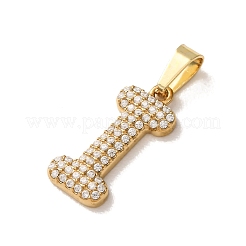 Colgantes de acero inoxidable 304 con micropavé de circonitas cúbicas transparentes&nbsp;CU-CBA703A-05G-I