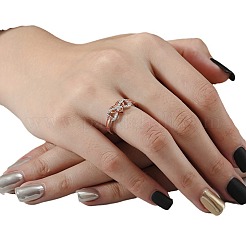 Herz- und Unendlichkeitslegierung mit Kristall-Strass-Fingerringen für Frauen&nbsp;FS-WG07318-11