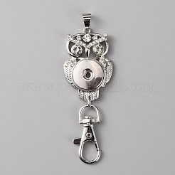 Fabrication de porte-clés en alliage avec strass&nbsp;KEYC-WH0018-58