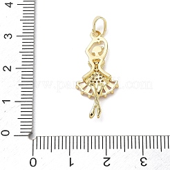 Colgantes de latón con micro pavé de circonitas cúbicas rosas&nbsp;CU-CBA5CBE-01G