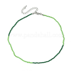 Collar de cuentas de vidrio rondelle facetado para mujer&nbsp;NJEW-M208-02A