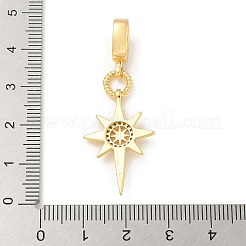 Messing Micro Pave klare Zirkonia Sonne europäischen Anhänger&nbsp;KK-U044-05G