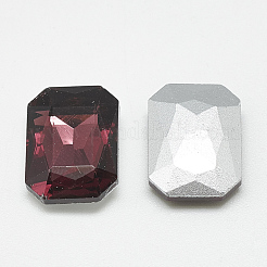 Cabochons en verre avec strass de dos avec point&nbsp;RGLA-T079-10x14mm-18