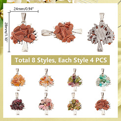 Pendentifs en pierres précieuses mélangées naturelles et synthétiques&nbsp;PALLOY-AB00249