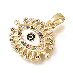 Pendenti in zirconi cubici colorati in micro pavè di ottone&nbsp;KK-C263-22H-G